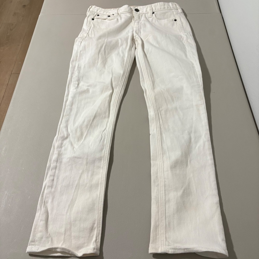 J.Crew‎ Stretch White Denim Jeans Straight Leg 28S Women White Pants Festival